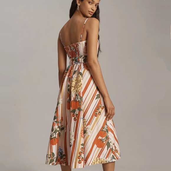 Anthropologie Maeve Harvest Belted Midi Dress Petite - Picture 4 of 8